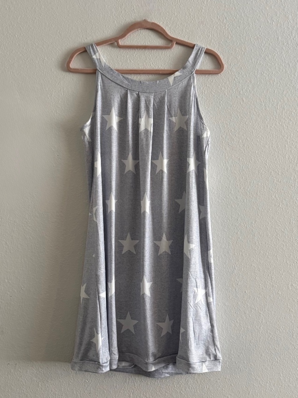 Ekouaer Gray Star Sleeveless Sleep Dress